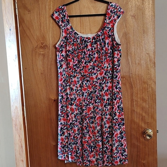 London Times Watercolor Floral Fit & Flare Sundress Cap Sleeves Empire Waist 18W - Picture 1 of 9